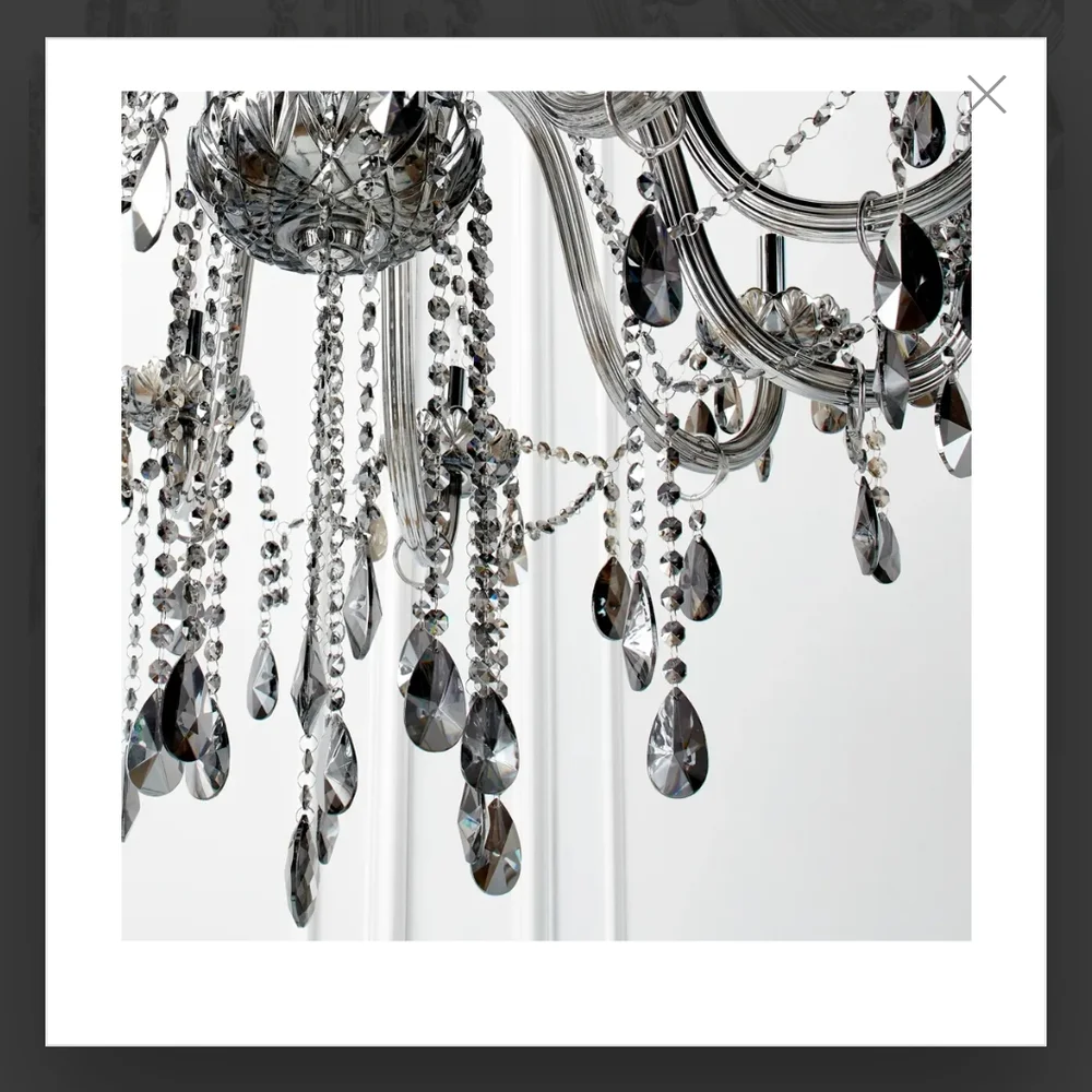 Z Gallerie Silver and Gray Crystal Chandelier